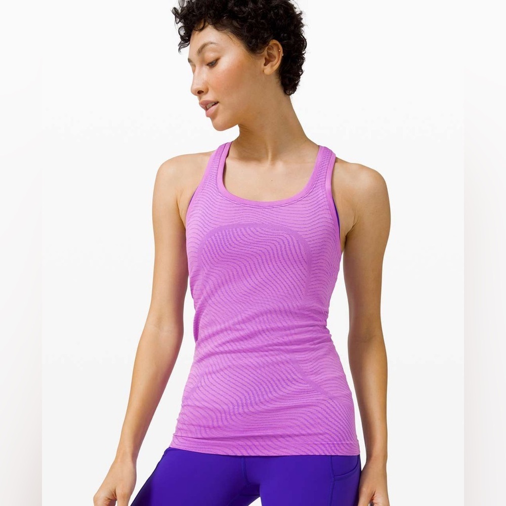 Lululemon Swiftly Speed Racerback *SeaWheeze Illusion Purple Blossom Size 4